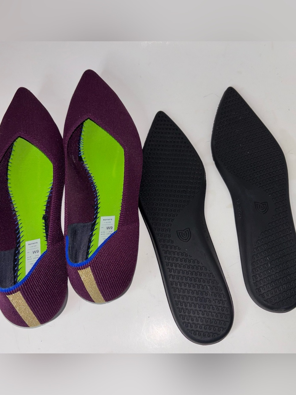 Rothy's Women's The Point Flat Pointed Toe Size 9 Orchid Purple - Picture 12 of 13